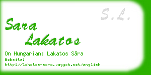 sara lakatos business card